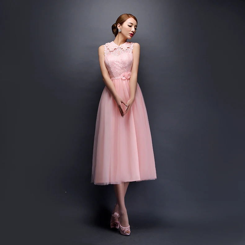 Bridesmaid Dresses 2017 Mid Calf Designed Gowns Champagne Bridesmaid Dresses 2017 Mid Calf Designed Gowns Champagne Pink 6 Styles Event Formal Dress P Knees Length In From Weddings