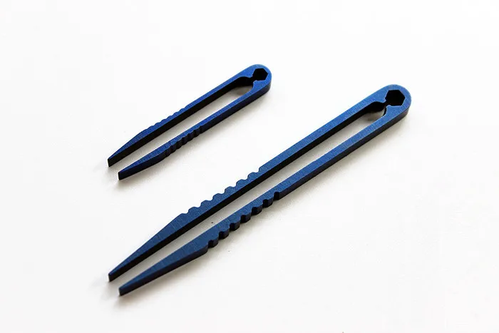 

Large And Small Sizes Blue Titanium Alloy Tweezers Outdoor Travel EDC Small Tools EDC Multi Tools
