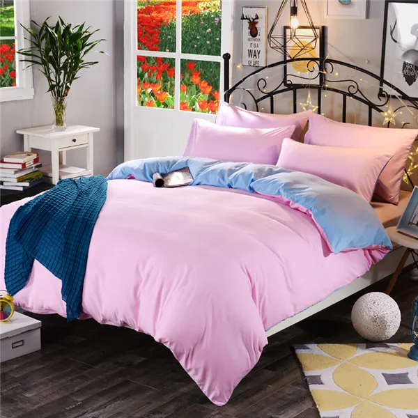 1pcs Cotton Blend Duvet Cover Solid Color Reactive Printing Comforter