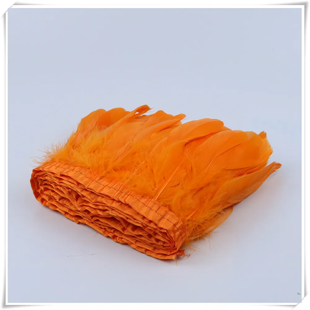 7 orange goose feather fringe 2