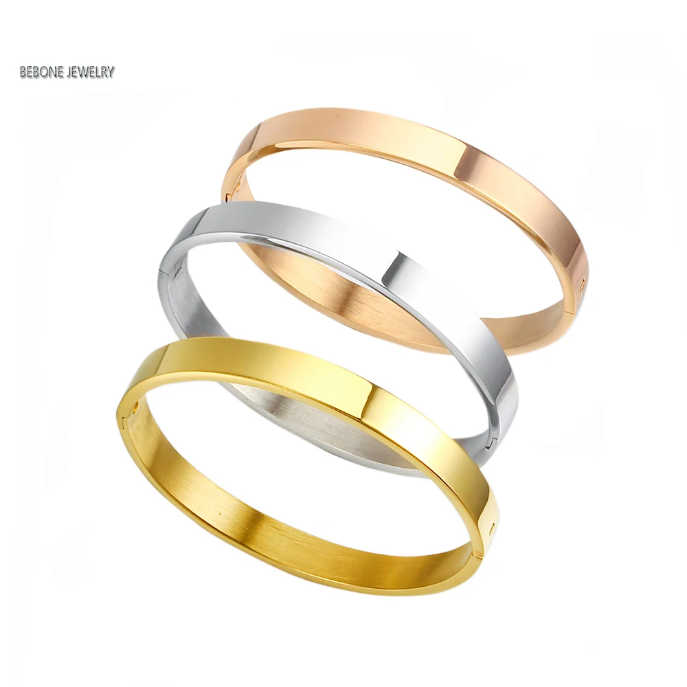 Simply designed women bracelet 65mm vacuum plating three colors high