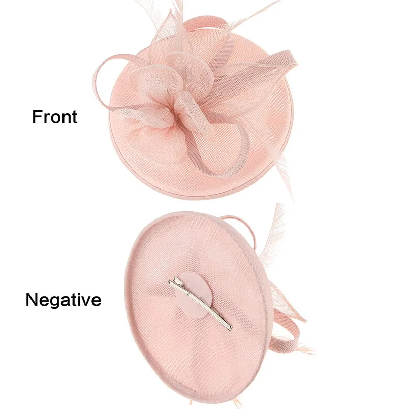 GEMVIE Розовый Свадебный праздник сетка Sinamay Вуалетка шляпа для женщин перо цветок вечерние церкви чай Дерби Fedora Pillbox шляпы