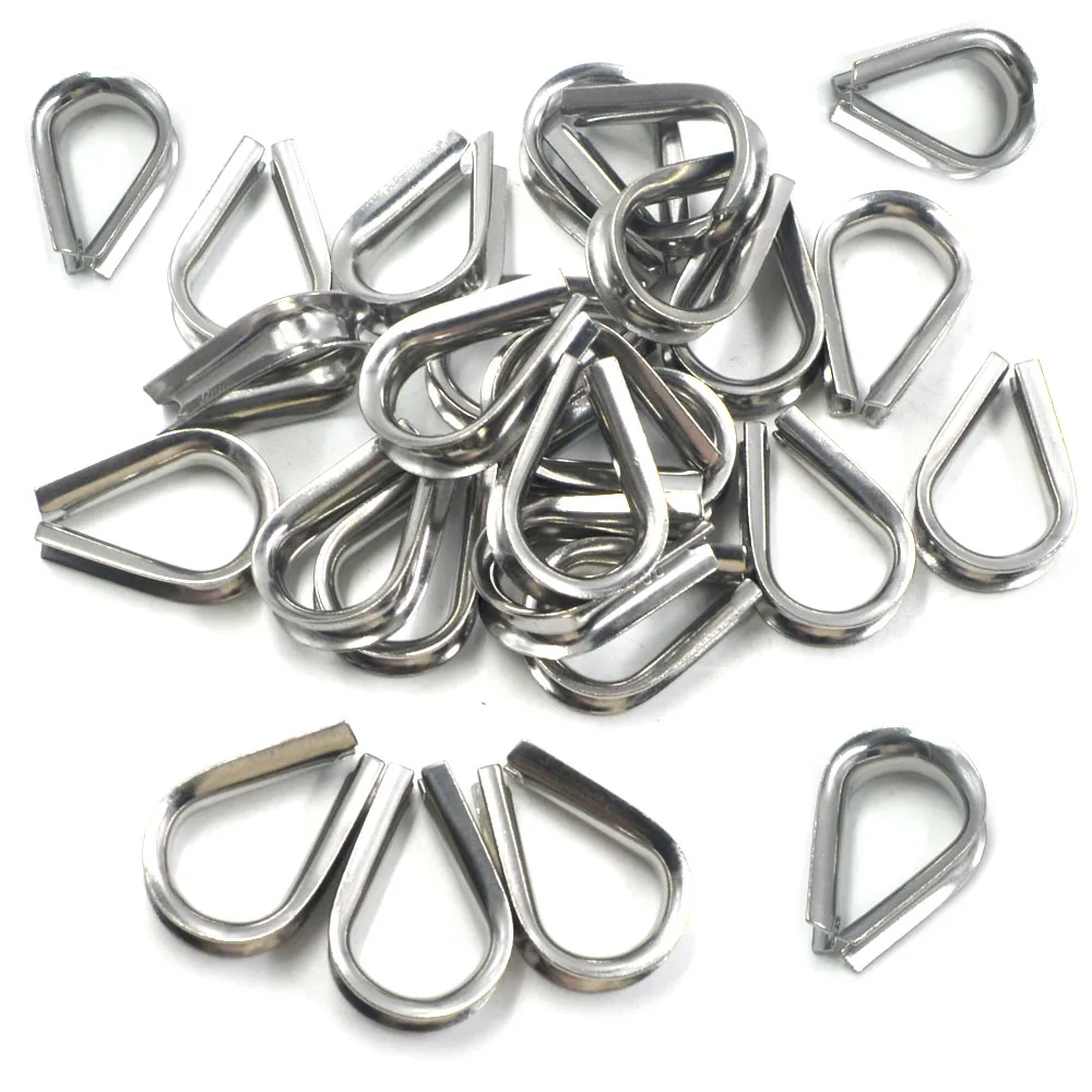 Winch Wire Loop, Silver Tone M8 304 Stainless Steel Galvanized Wire