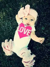 Rompers Cotton Newborn Baby Girls Clothes Love Printed Cotton Black Jumpsuit Playsuit New
