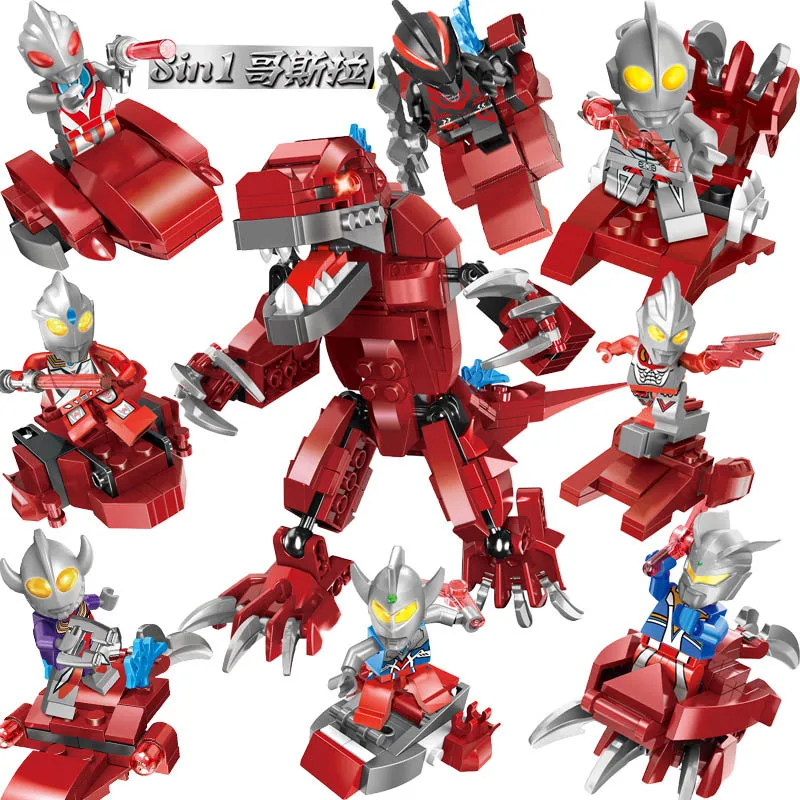 

M78 Hot Legoings Super Heroes Ultra 8 IN 1 Robot Monster Giant Spark Lence Tiga Ultraman Building Blocks Figures Bricks Kid Toys