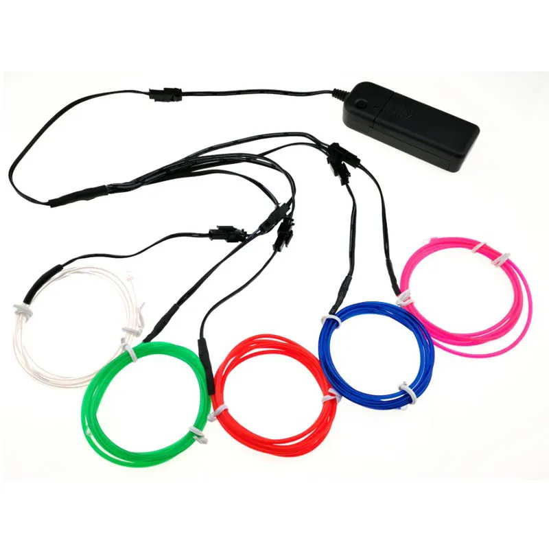

Flexible 4M EL Wire Rope Tube Neon Light +12V cigarette Red Orange Yellow Green Blue for Pink White Purple Fluorescent green