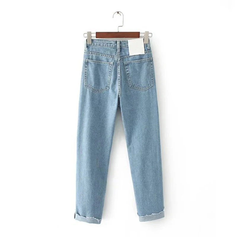 GOPLUS 2019 New Spring Autumn Plus Size Fashion High Waist Ankle Length Jeans Vintage Harem Pants Loose Women Mom Jeans C6617