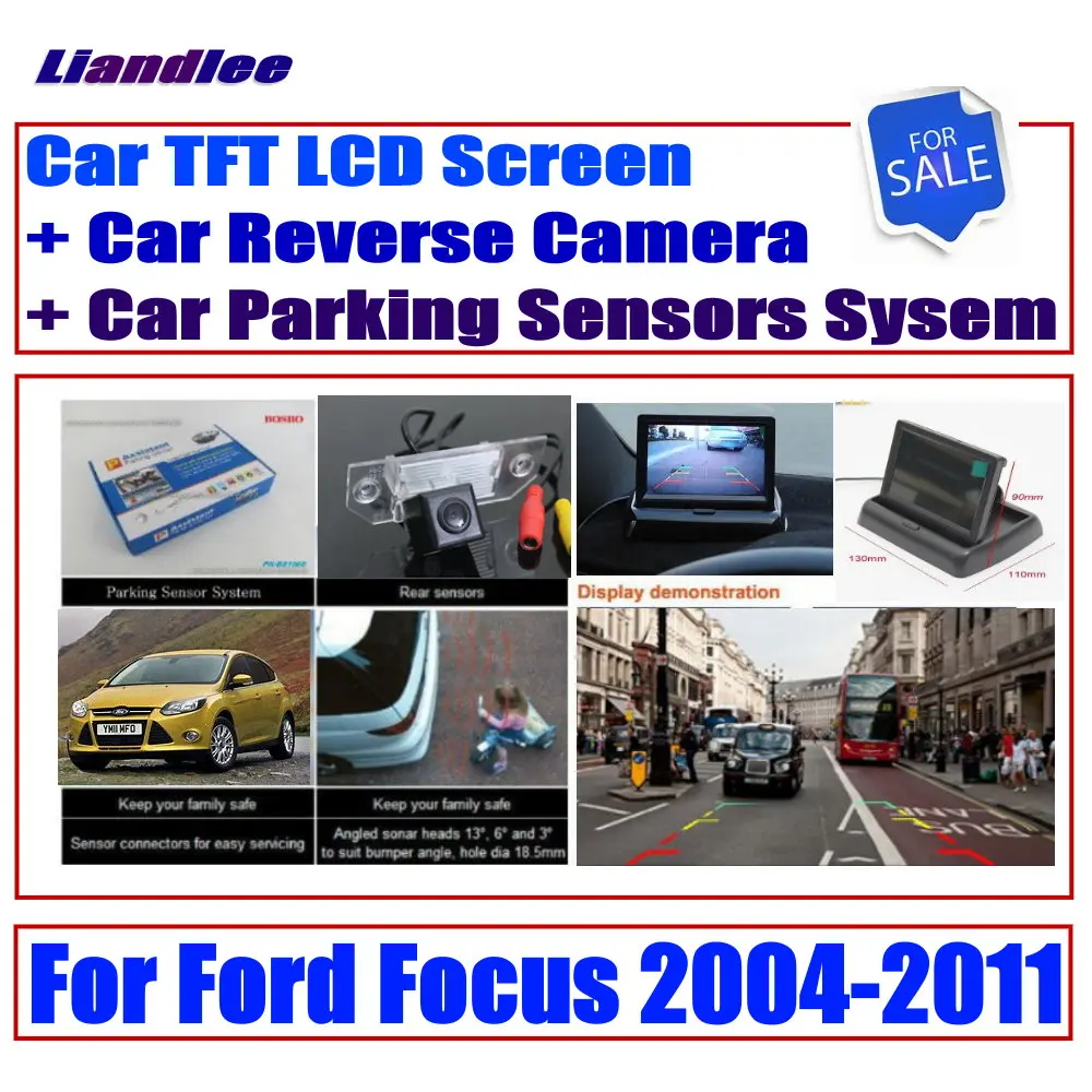 

Liandlee HD Monitor Display For Ford Focus 2004-2011 Car Digital Parking Sensors System / CCD Reverse Rear View Camera