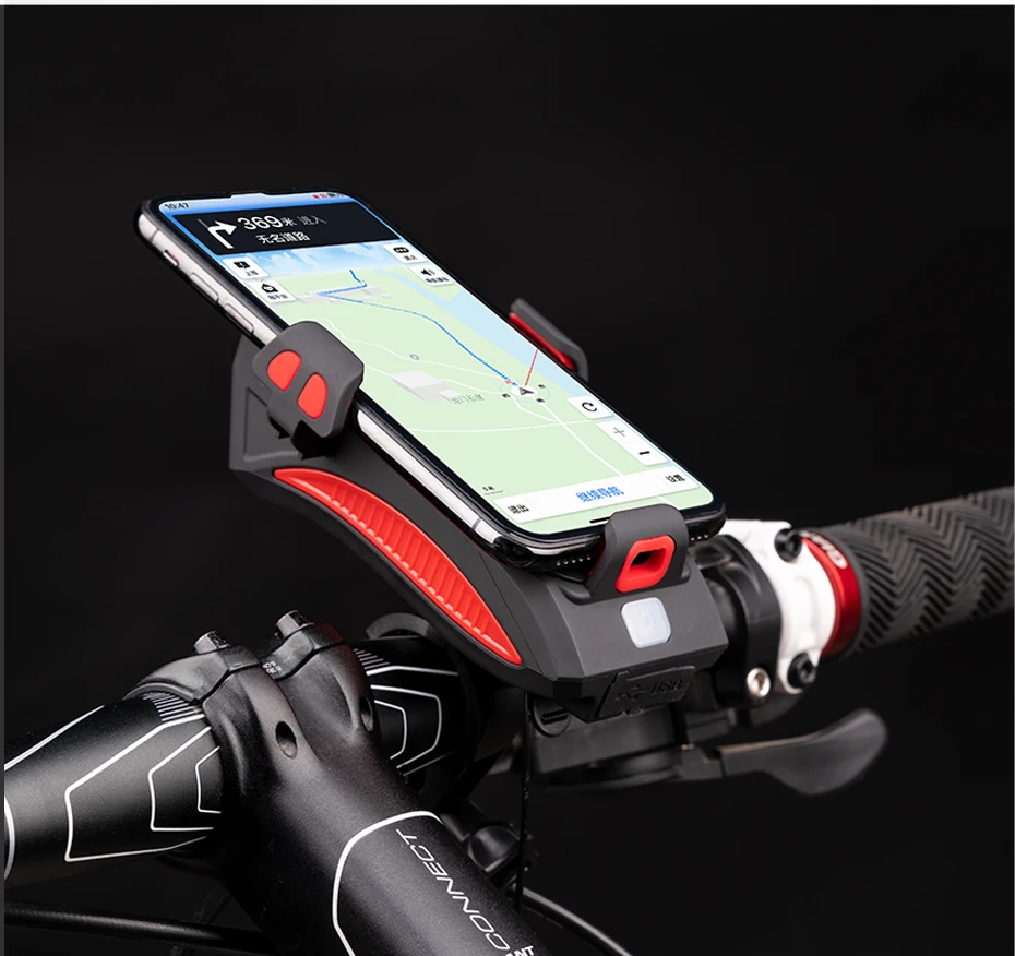 Perfect CoolChange Bike Light Cycling Alarm Bell Smart phone Mount Stand Bicycle Lamp Stand 2000/4000mAh Power Bank Bicycle Front Light 15