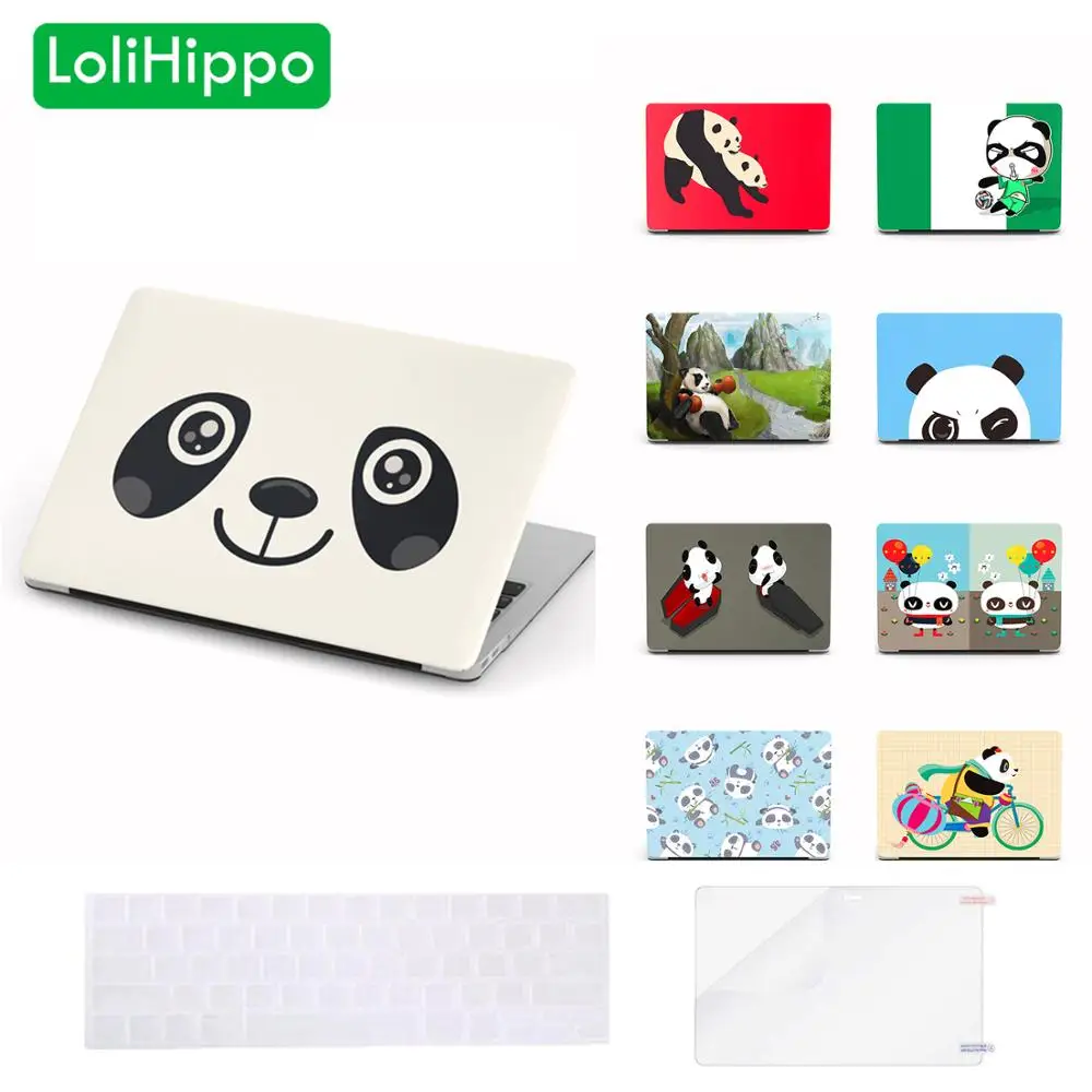 LoliHippo панда серии защитный футляр для ноутбука Apple Macbook Air Pro 11 12 13 15 дюймов чехол A1989