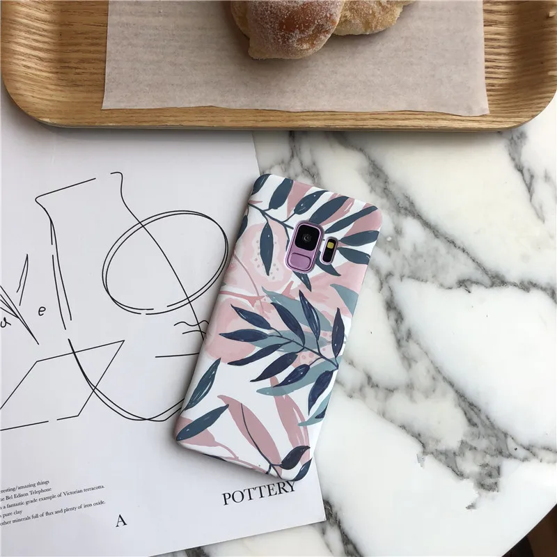 DCHZIUAN Plants Leaf Case For Samsung Galaxy S7 Edge S9 S8 Plus NOTE 8 Fashion Hard PC Phone Cover For Coque Samsung S8 Case