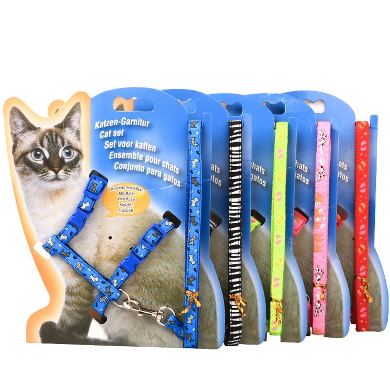 Nylon Strap Belt Safety Rope Adjustable Cat Dog Collar Soft Personalized Cat Harness Cat Leads