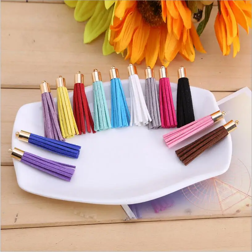 Buy 10pcs 50mm Cotton Suede Tassels Earrings Charm