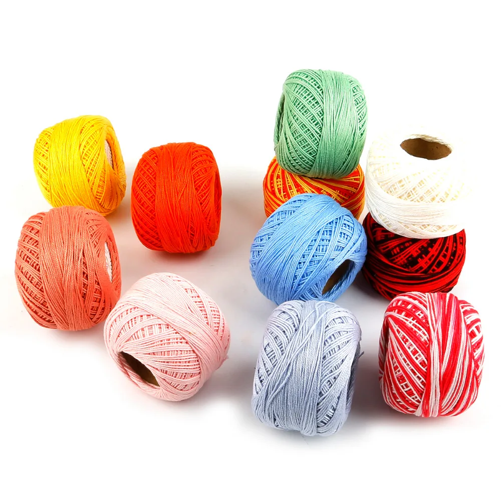 

2018 New!! 100% Cotton Lace Yarn Toy Crochet Yarn Hand-Knitted Baby Silk Thin Yarn For Knitting Supplies 50g/pc