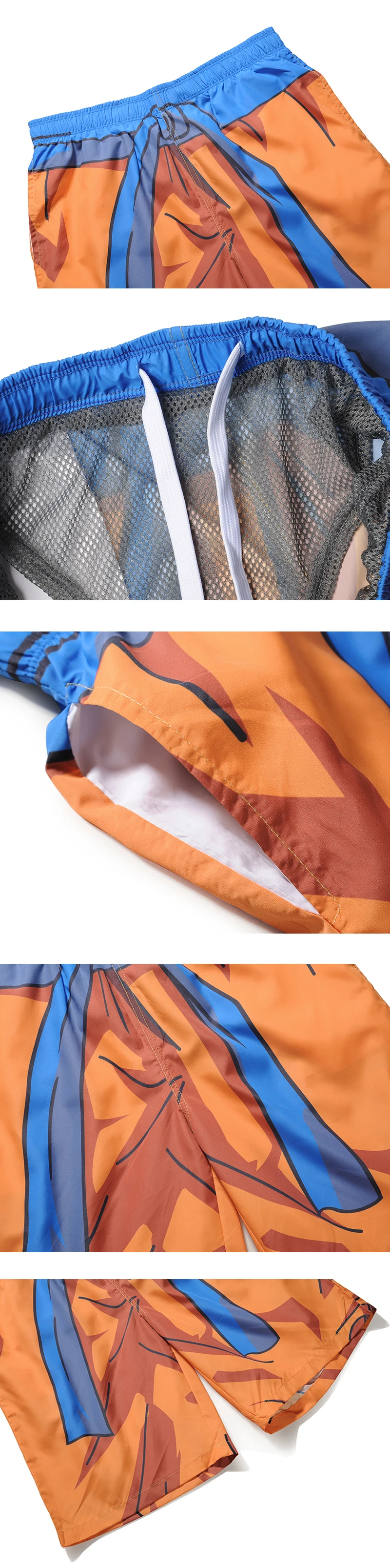 Men's Outclass GOKU 3D Print Beach Shorts Display Details