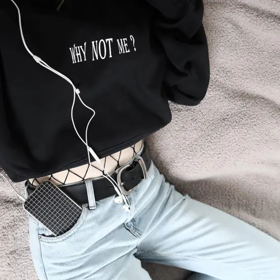 Why Not Me Hooded Sweatshirt 90s Hoodie Tumblr Graphic