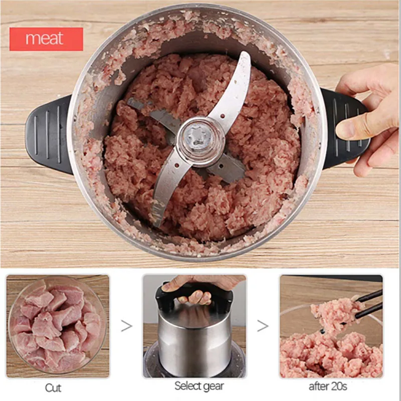 Высокое качество 300 Вт 1200 кухонный Мясорубка из нержавеющей стали автоматический