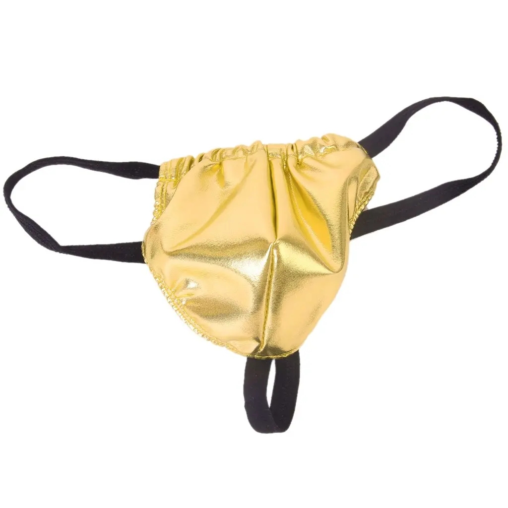 

SAF-Sexy Men's Fashion Spandex Underwear Thong Bikini T-back -Golden