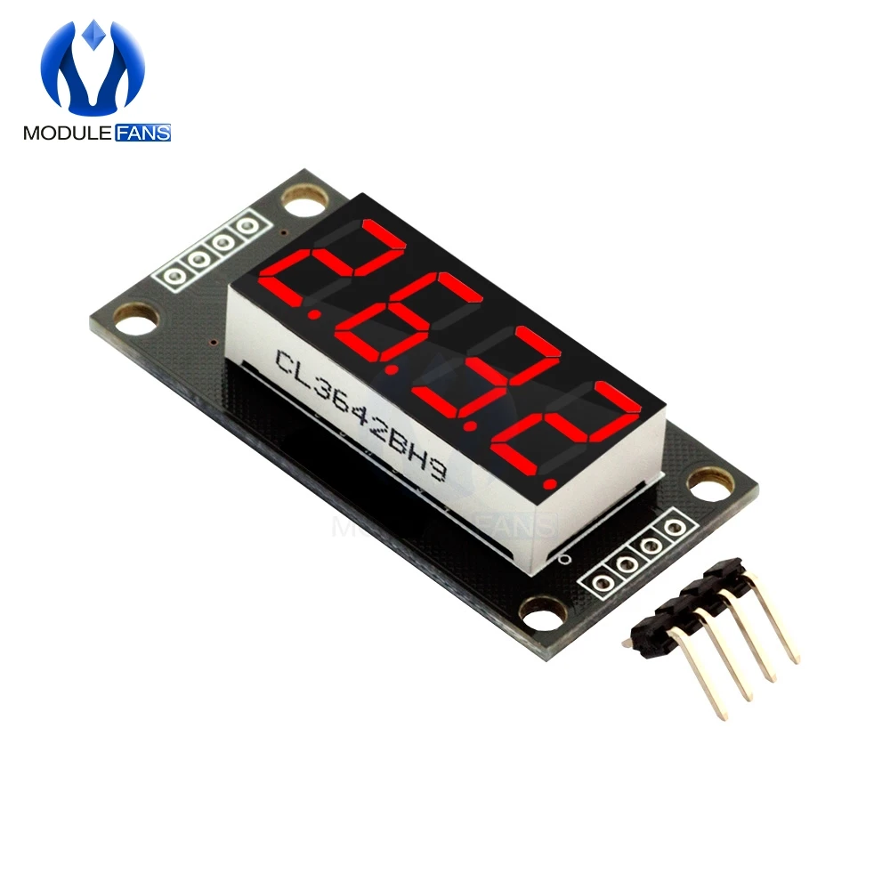 

0.36" 0.36inch 0.36 Inch TM1637 7 Segments Digital Display Tube 4-Digit LED Module Board For Arduino Red Color