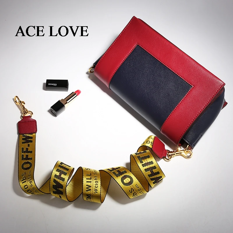 

2017 Brand new Women High Quality Ladies Two Straps handBag female Mixed Colors Split Leather Casual Shoulder Messenger Bag