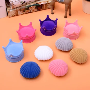 

Fashion Velvet Shell Jewelry Box Earring Nail Box Velvet Ring Jewelry Pendant Crown Pearl Necklace Bracelet Box Earrings Storage
