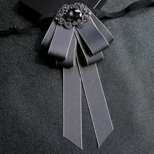 Британский мужской женский Шелковый атласный бант из ленты, галстук-платок, роскошный галстук для жениха, бизнес, Свадебная вечеринка, сплав, кристаллы, стразы, галстук-бабочка