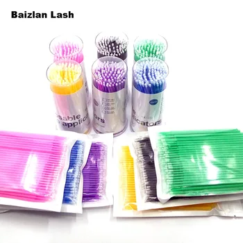 

100PCS/Lot Disposable Eyelash Brushes Swab Microbrushes Eyelash Extension Tools Individual Eyelashes Removing Tools Applicators
