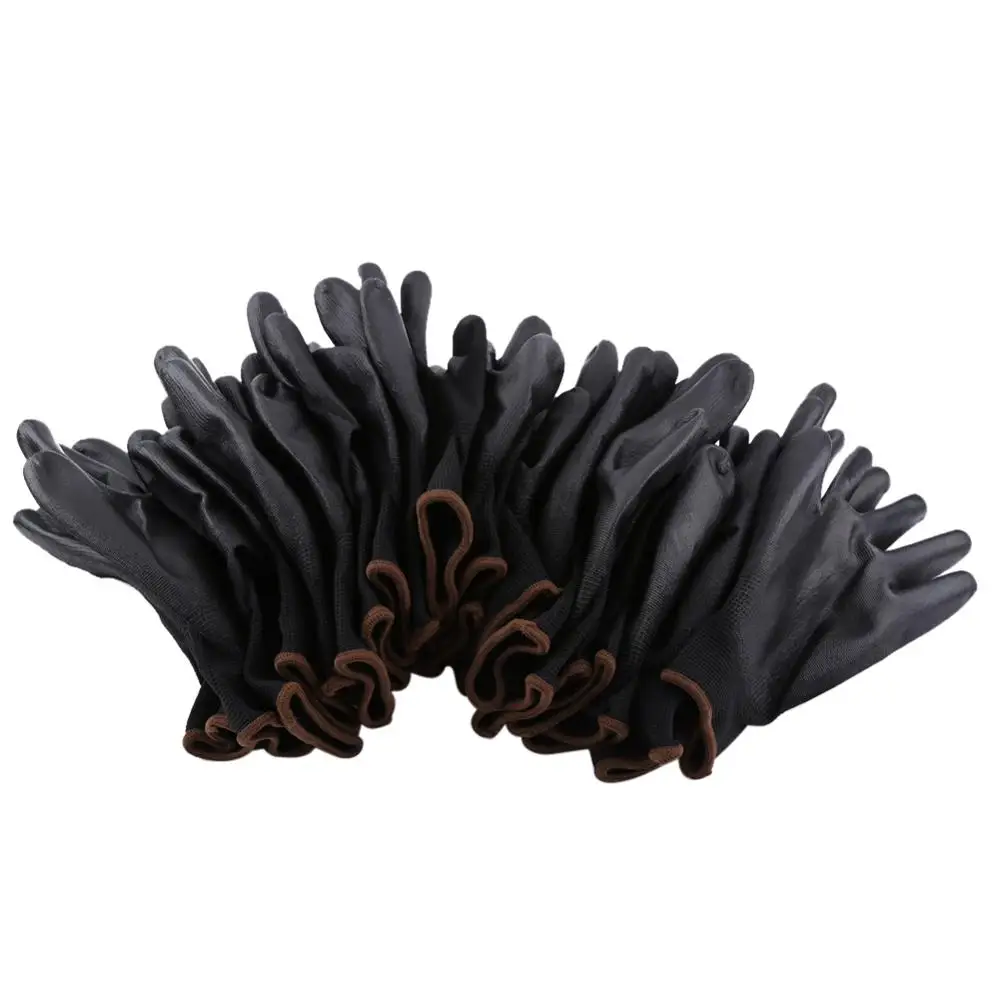 

24Pcs Antistatic Nylon Gloves Safety Work Mechanic Workers Garden Builder Gloves Palm Dipped Rubber Palm Nylon Rubber ized glov