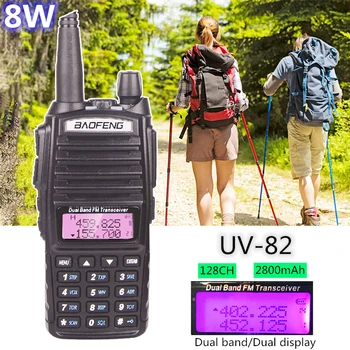 

8W Baofeng UV-82 Dual Band Two way Radio UV82 Walkie Talkie 10km Protable CB Ham Radio VHF/UHF FM Transceiver UV 82 Communicator