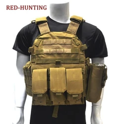 Chaleco táctico de camuflaje para hombre, chaleco militar con bolsillo de hidratación, para caza