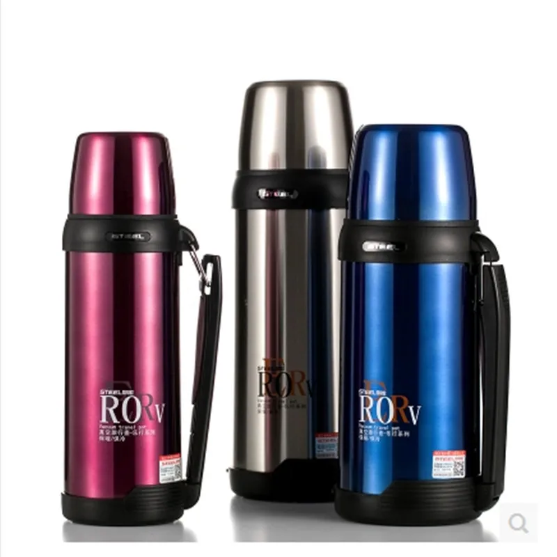 

304 Stainless Steel Insulated Thermos Bottle 1L~2L Water Bottle Vacuum Flasks Thermoses Travel Coffee Mugs Termoscup Thermal Cup