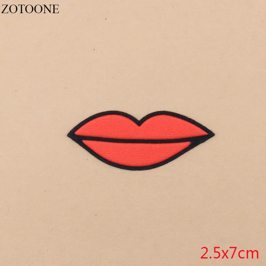 ZOTOONE 1 шт. красные нашивки для губ вышитые одежды железные буквы блестки