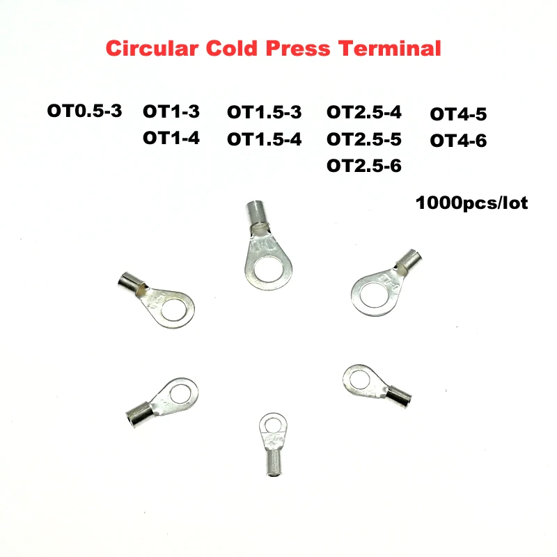 Circular Cold Press Terminal OT0.5-3~4-6 1000pcs