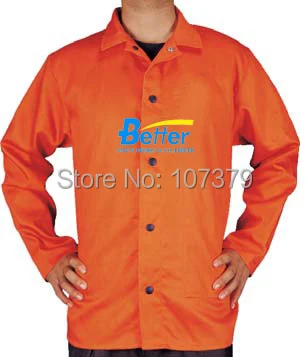 

Orange Color Flame Retardant Welding Jackets Fire Retardant Cotton Coverall FR Cotton Welder Clothing