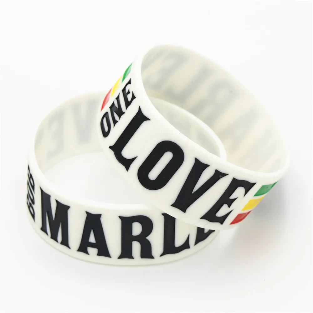 1 шт. &quotширокий силиконовый браслет One Love BOB Marley белый Rasta Jamaica браслеты Реджи и для