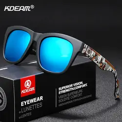 Повышенный комфорт мужские солнцезащитные очки поляризованные KDEAM такие Красочные Модные солнцезащитные очки Квадратные для серфинга