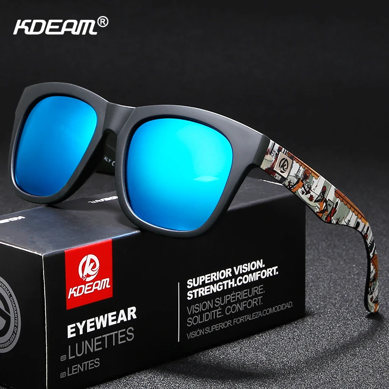 

Heightened Comfort Men Sunglasses Polarized KDEAM Such Colorful Fashion Sun Glasses Square Surfboard Anti-UVrays Sunglass