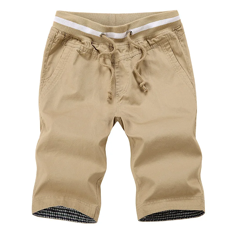 

CHUQING Summer New Men's Casual Shorts Solid Color Beach Shorts