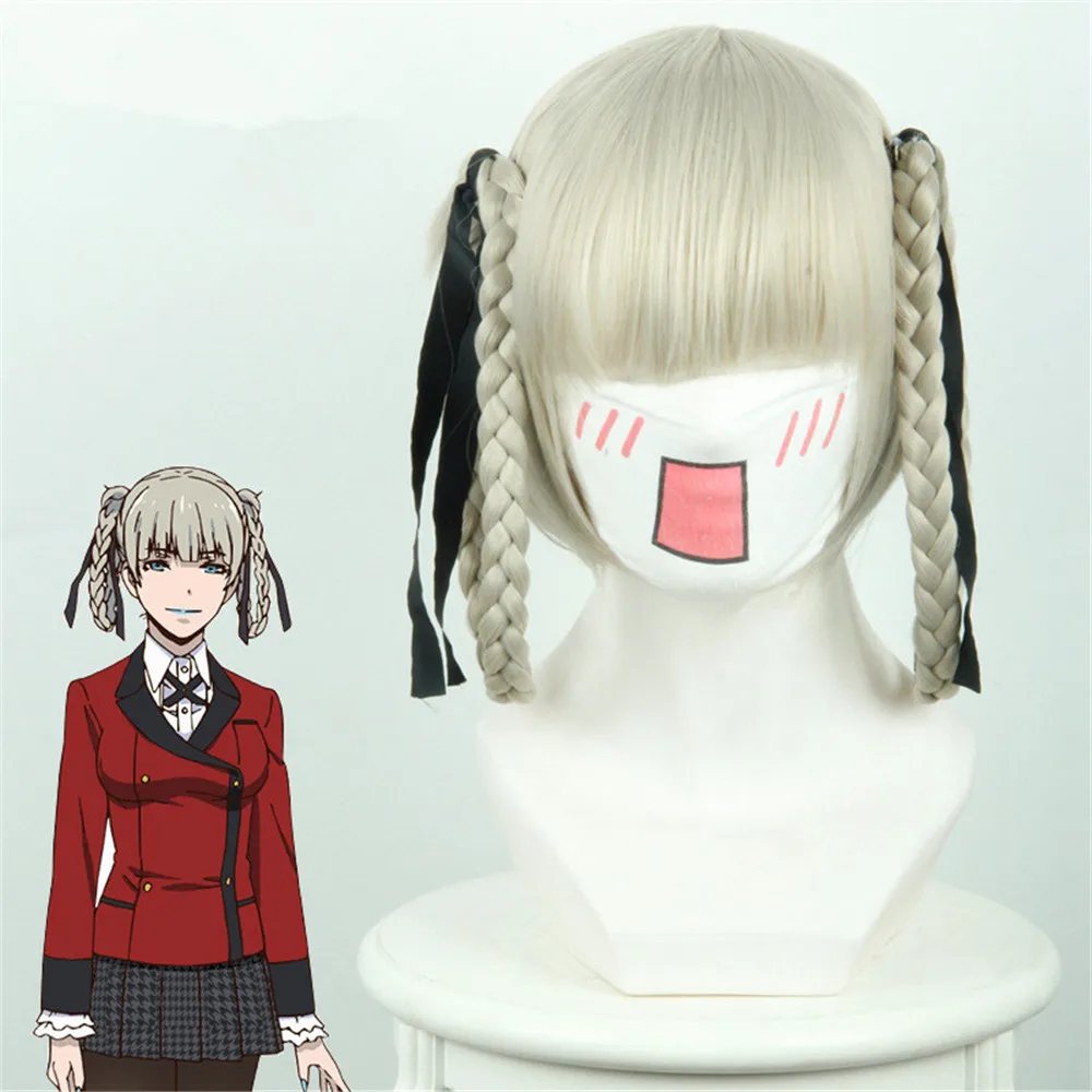 Новый Kirari Momobami косплэй парик Kakegurui-компульсивный игрок костюм играть женщина парики для взрослых Хэллоуин аниме волосы для игр