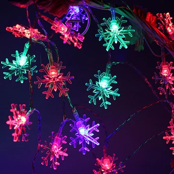 

Hot 9.8ft 20LED Fairy Lights Battery Power Snow Shape Lights LED String Lights For Starry Bar Party Valentines