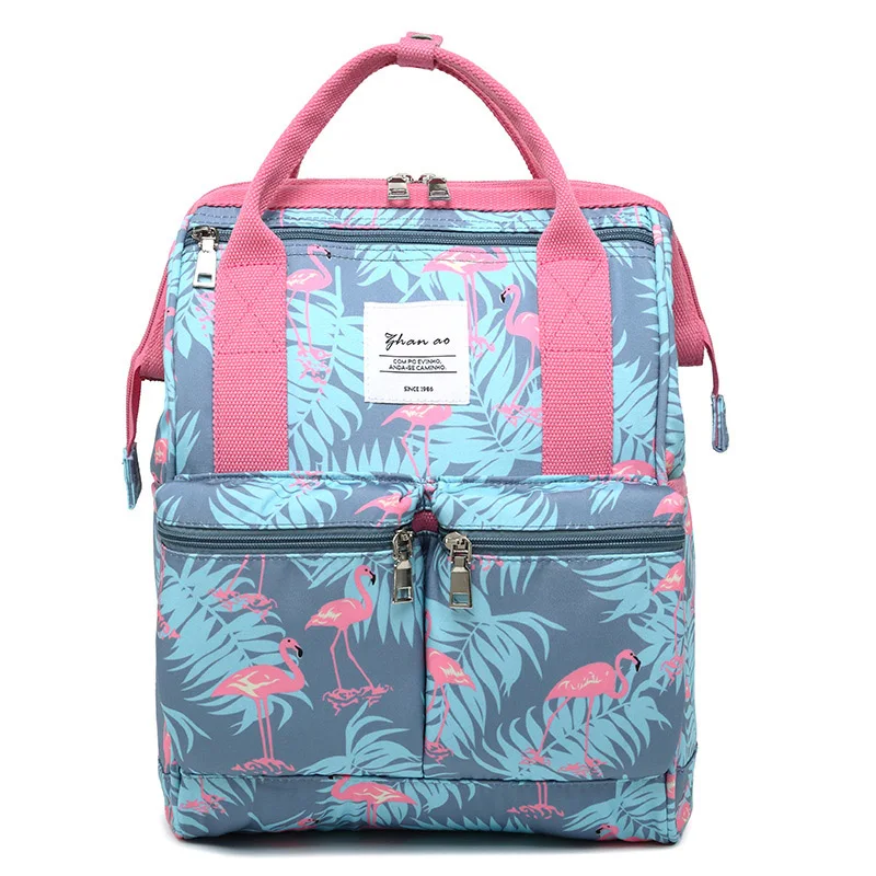 Подгузник рюкзак мешок Мумия большой емкости влагостойкие, уличные, для путешествия Многофункциональный Фламинго Пеленки сумки уход за младенцем MBG0017
