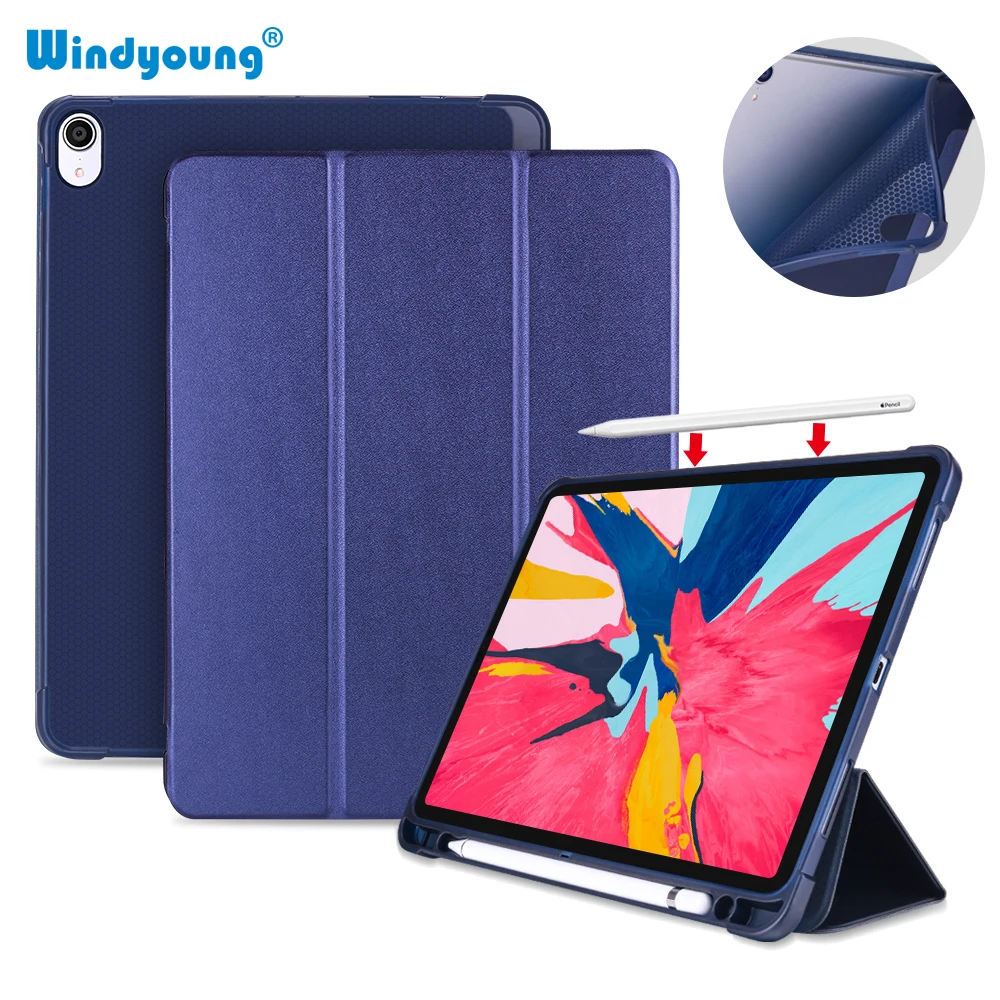 

Funda For iPad Pro 11 Case with Pencil Holder Support Wireless Charging for Apple Pencil 2 PU Leather for iPad Pro 11 2018 Case