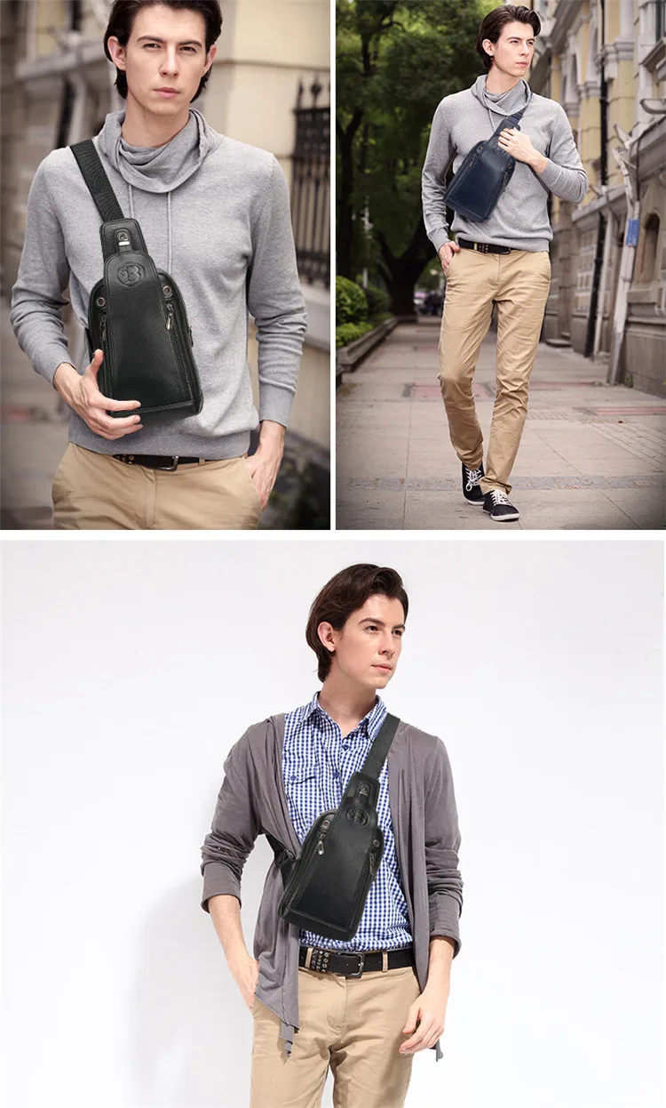 FEIDIKABOLO бренда, сумка через плечо Для мужчин нагрудная сумка Винтаж рюкзак; нагрудная сумка кожаные сумки для путешествий, Для мужчин через плечо сумки на одно плечо ремень на заднем сиденье мешок
