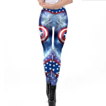 SzBlaZe брендовые Модные женские Капитан Америка печати пикантные обтягивающие леггинсы высота талии хип супер герой комиксов брюки для девочек мотобрюки