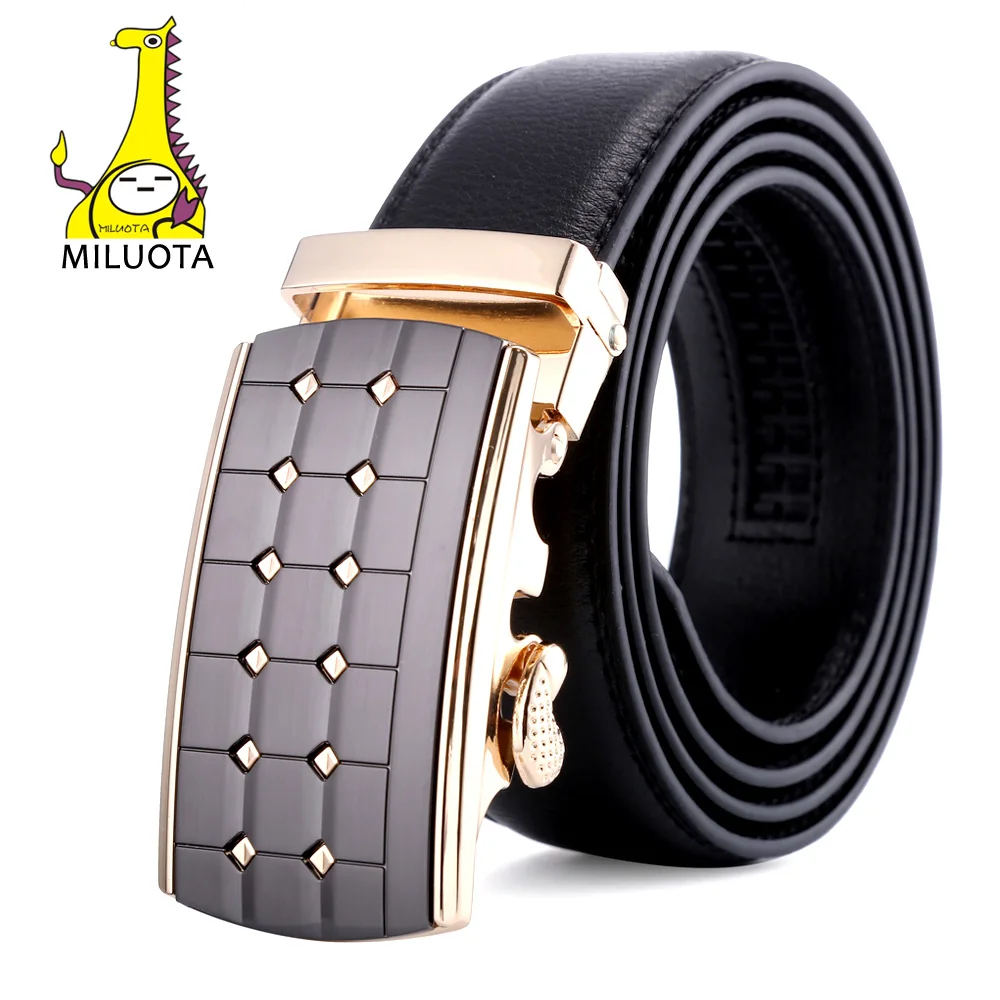 

[MILUOTA] Men Automatic Buckle Brand Designer Leather Belt Business Belt Mens Strap Top Quality and Luxury Cummerbund MU083