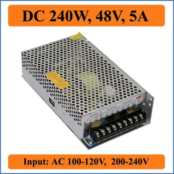 

240W 48V 5A Switching Power Supply AC 100V-240V input to DC 48V 5000mA output LED Drivers Adapter Regulated strip Lighting