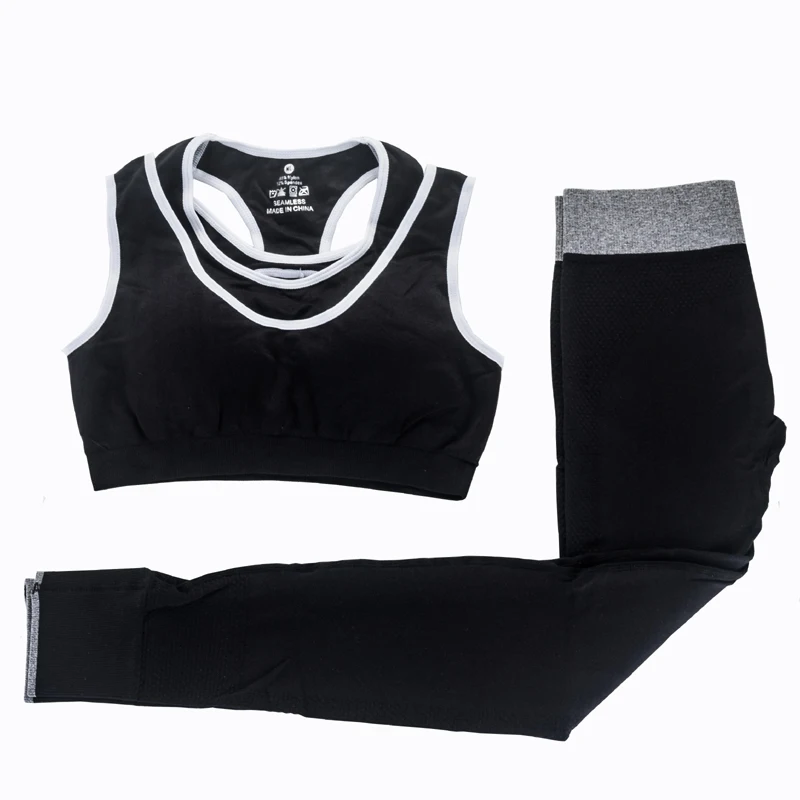 Для женщин Йога 2 шт. комплекты Фитнес спортивный бюстгальтер+ лосины спортивный костюм тренажерный зал для пробежки тренировки комплект для бега костюм