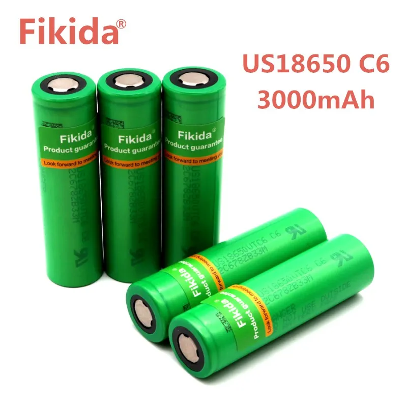 

Fikida 100% Original 3.6V US18650 battery VTC6 For ony 18650 3000mAh 30A for Electronic cigarette power battery