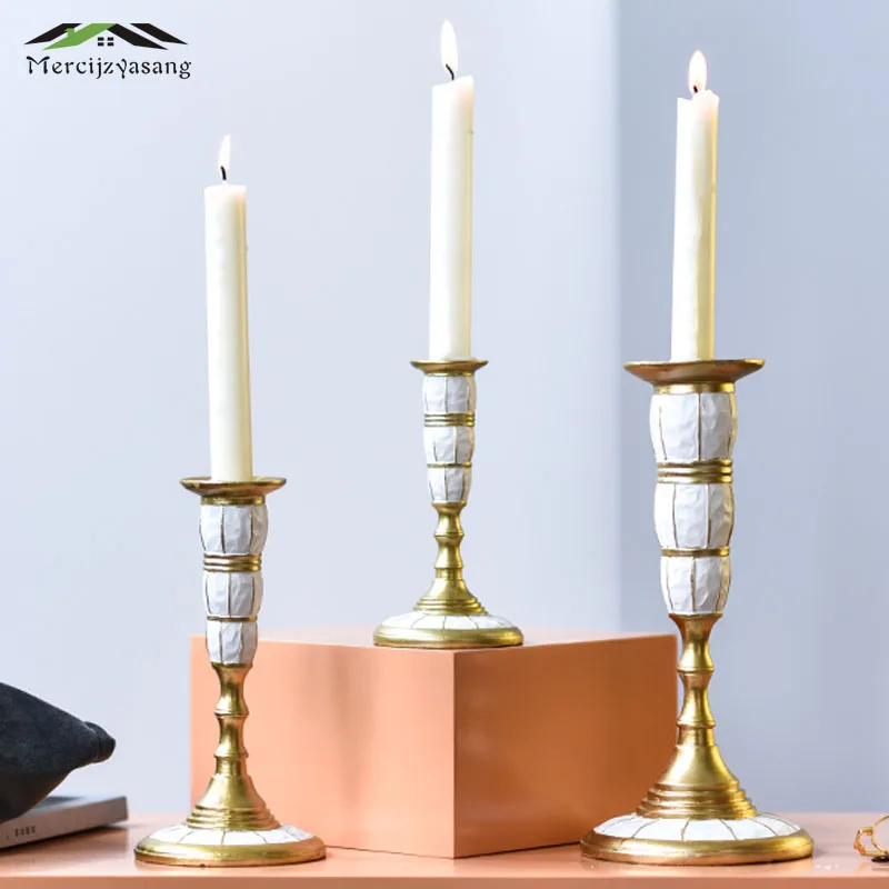 European Candle Holder Resin Candlestick Geometric Table Candle Holders