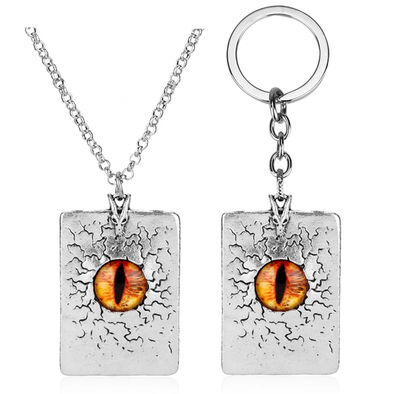 

2019 The Eye of Sauron Crack Necklace for Male Metal Devil Eyes Pendant Necklace Women Men Cosplay Jewelry Accessories Gift